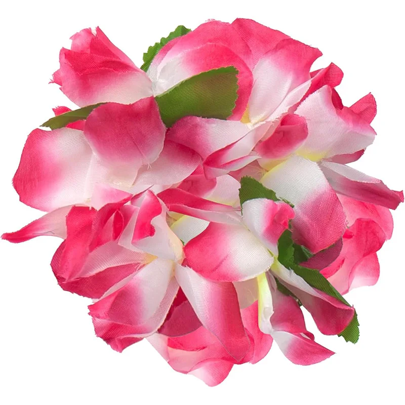 4 Stück hawaiianische Leis-Girlande mit Armbändern für Luau Sommer, tropische Geburtstagsfeier-Dekoration, künstliche Blumenkranz-Halskette – Detail 8