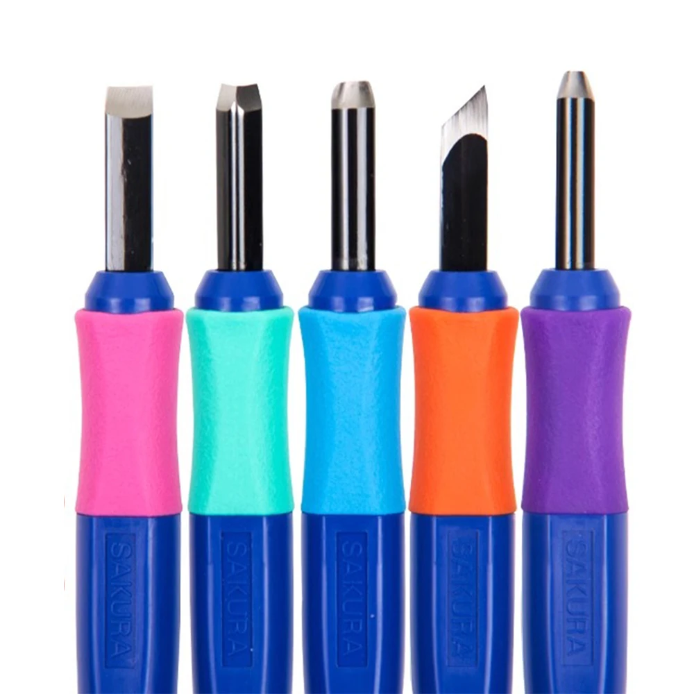 4/5pcs Japan SAKURA Carving Knife Set Wooden Products Handmade DIY Art Tools Multiple Sharp Knife Heads Art Supplies