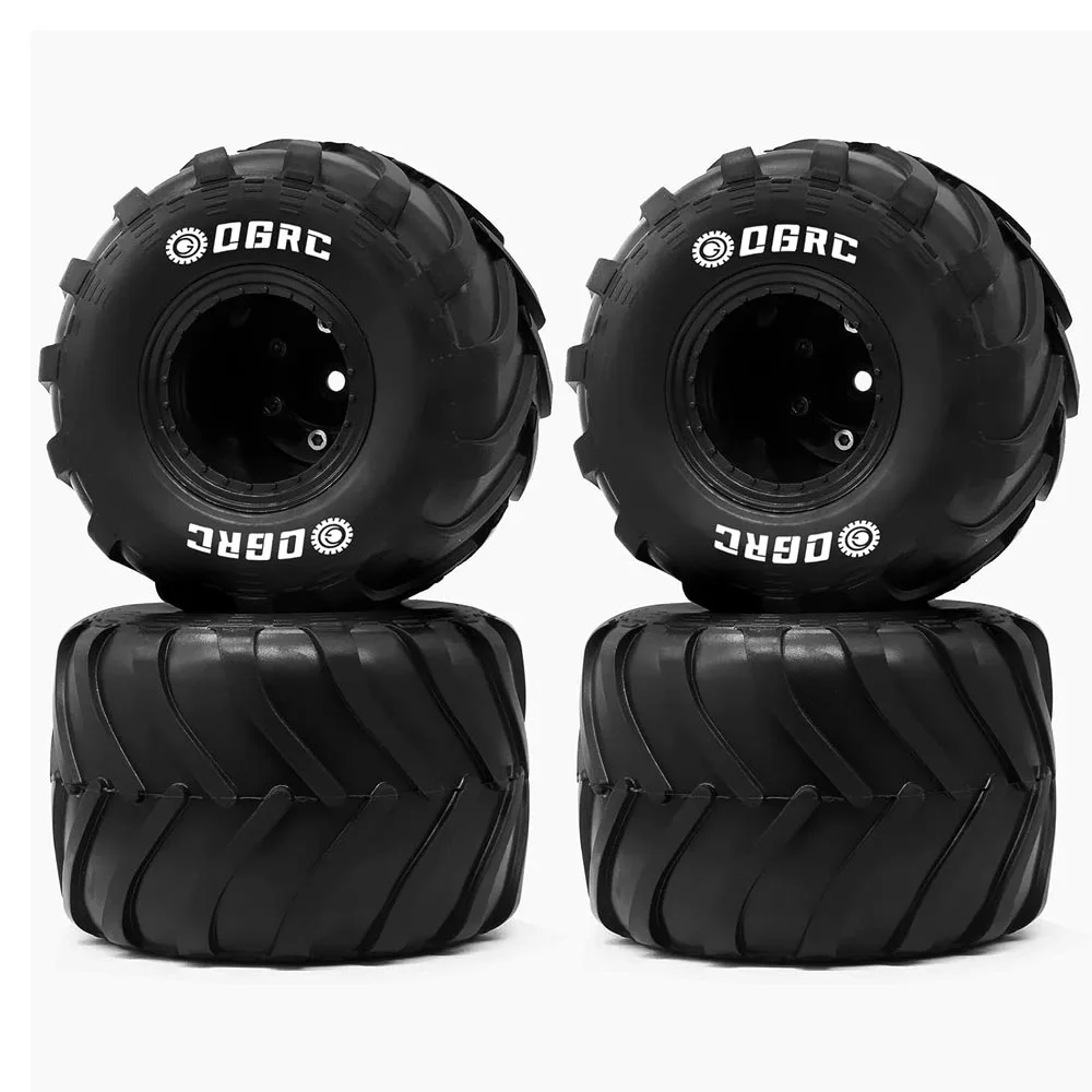 Esilun 1.0 RC Monster Truck Wheel Rim Tires Set for FCX24 SCX24 C10 JLU Deadbolt Gladiator Bronco 1/24 Crawler Car Accessories