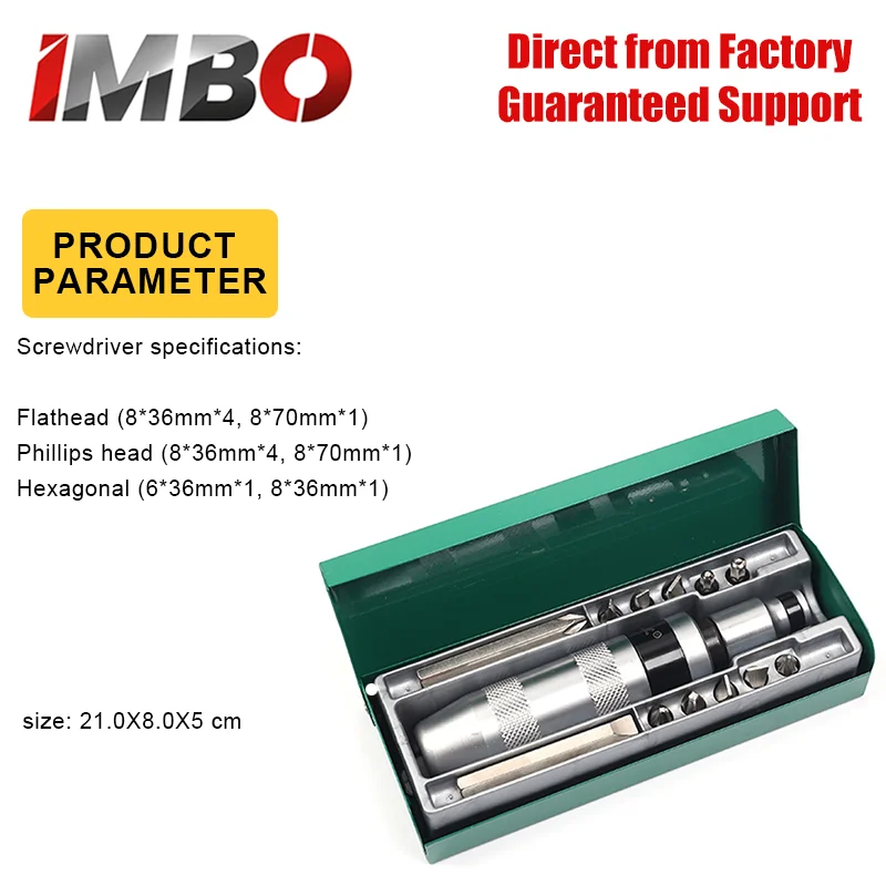 13-Piece Impact Screwdriver Set Chrome Vanadium Steel, Easily Remove Broken, Rusted & Stubborn Screws