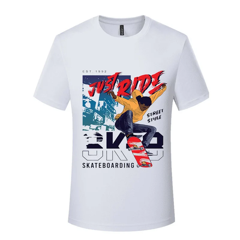 

Exquisite Pure Cotton Men's Short-Sleeved Fashion Breathable Digital 3D Printed Short-Sleeved T-Shirt Hip-Hop Outdoor Clothing