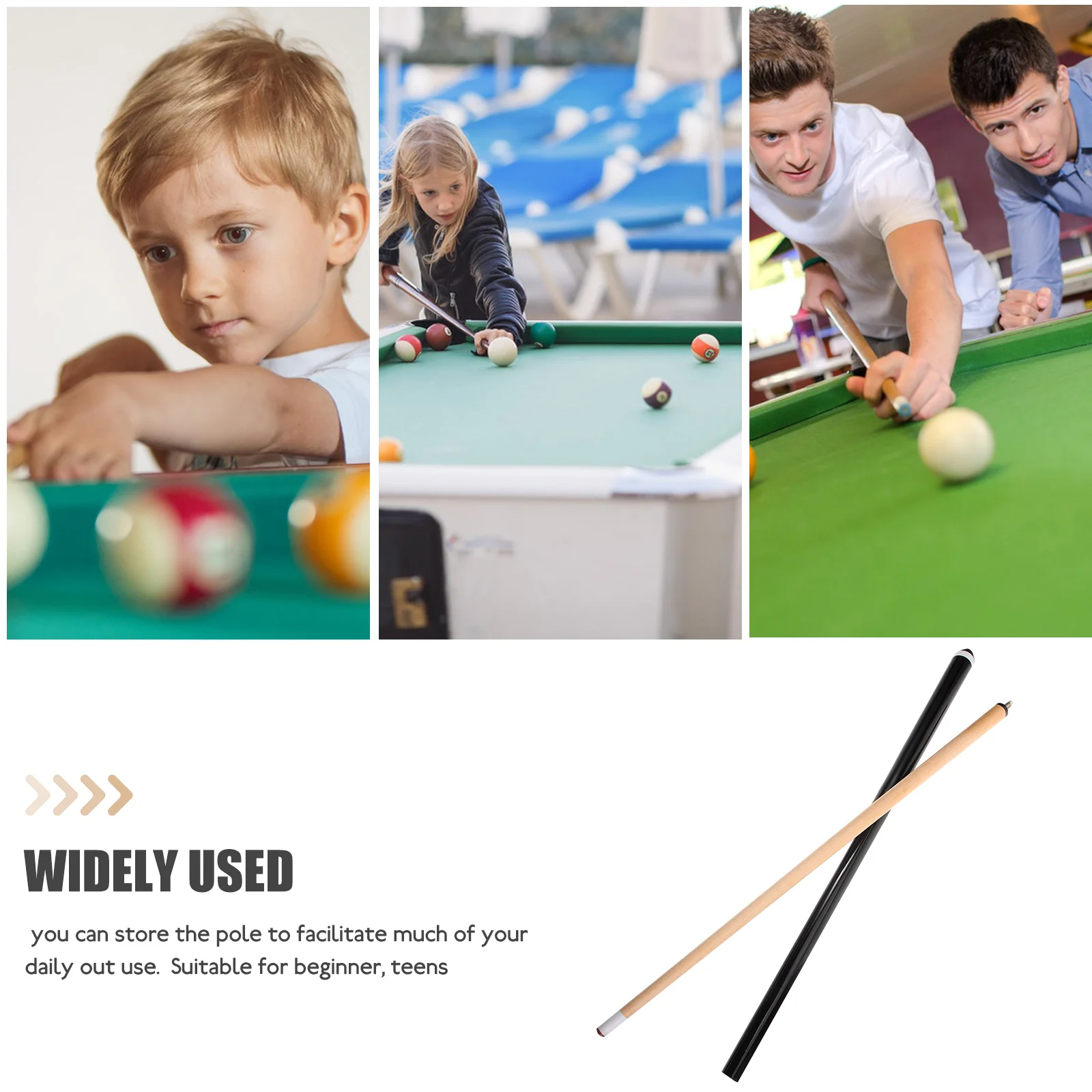 

Бильярдный кий, маленький деревянный короткий бильярдный кий, легкий портативный для начинающих, компактный гладкий кий, спортивный аксессуар