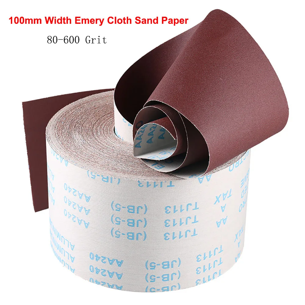 100mm Width Sandpaper Roll Emery Cloth Sand Paper Sanding Abrasive Sheets 80 120 150 180 240 320 400 600 Grit