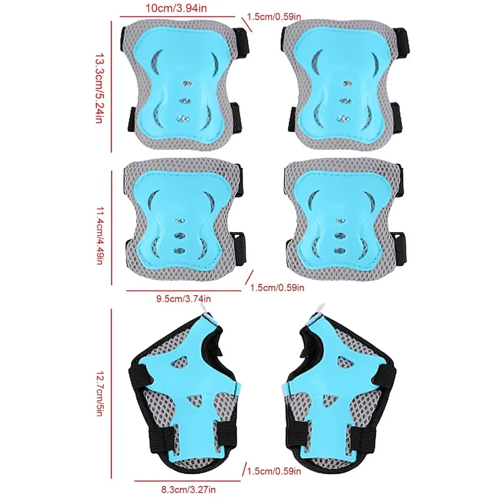6 in 1 Knee Pads Elbow Pads with Wrist Guards for Ages 3-10, Protective Gear for Skating, Cycling, Biking,Roller Skates,Scooters
