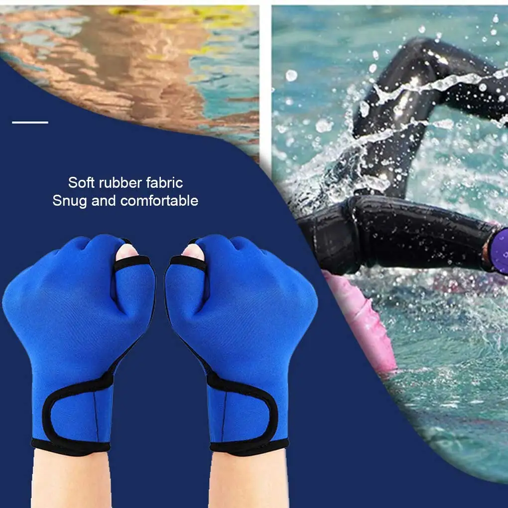 1 Pair Fingerless Webbed Glove Diving Paddle Gloves Water Sports Accessories