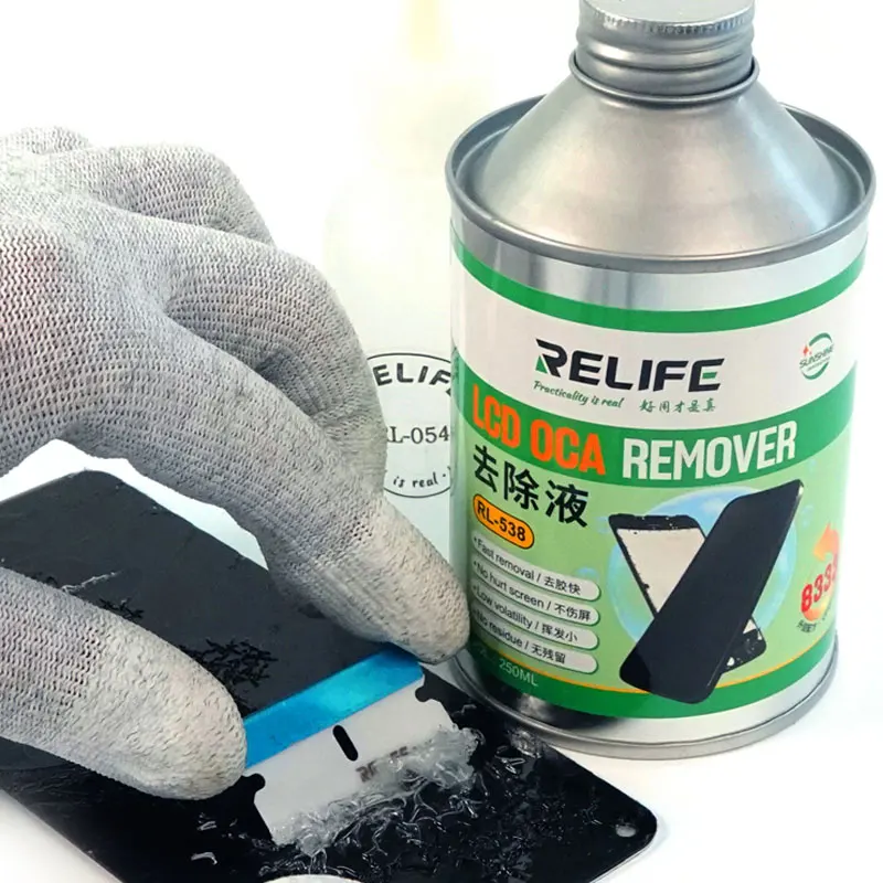 RELIFE RL-538 8333 250ML ekran LCD OCA usuń płyn do telefonu komórkowego Ipad Tablet rozwiązanie naprawcze płyn do czyszczenia kleju