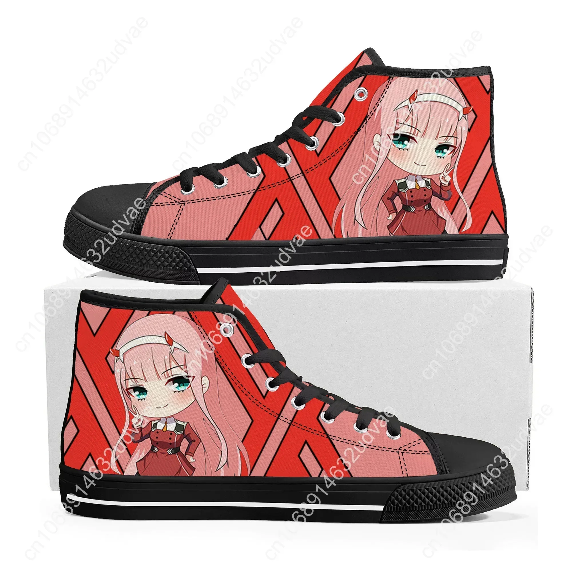 DARLING In The FRANXX Zero Two High Top Sneakers Mens Womens High Quality Canvas Sneaker Casual Couple Custom Shoes 3