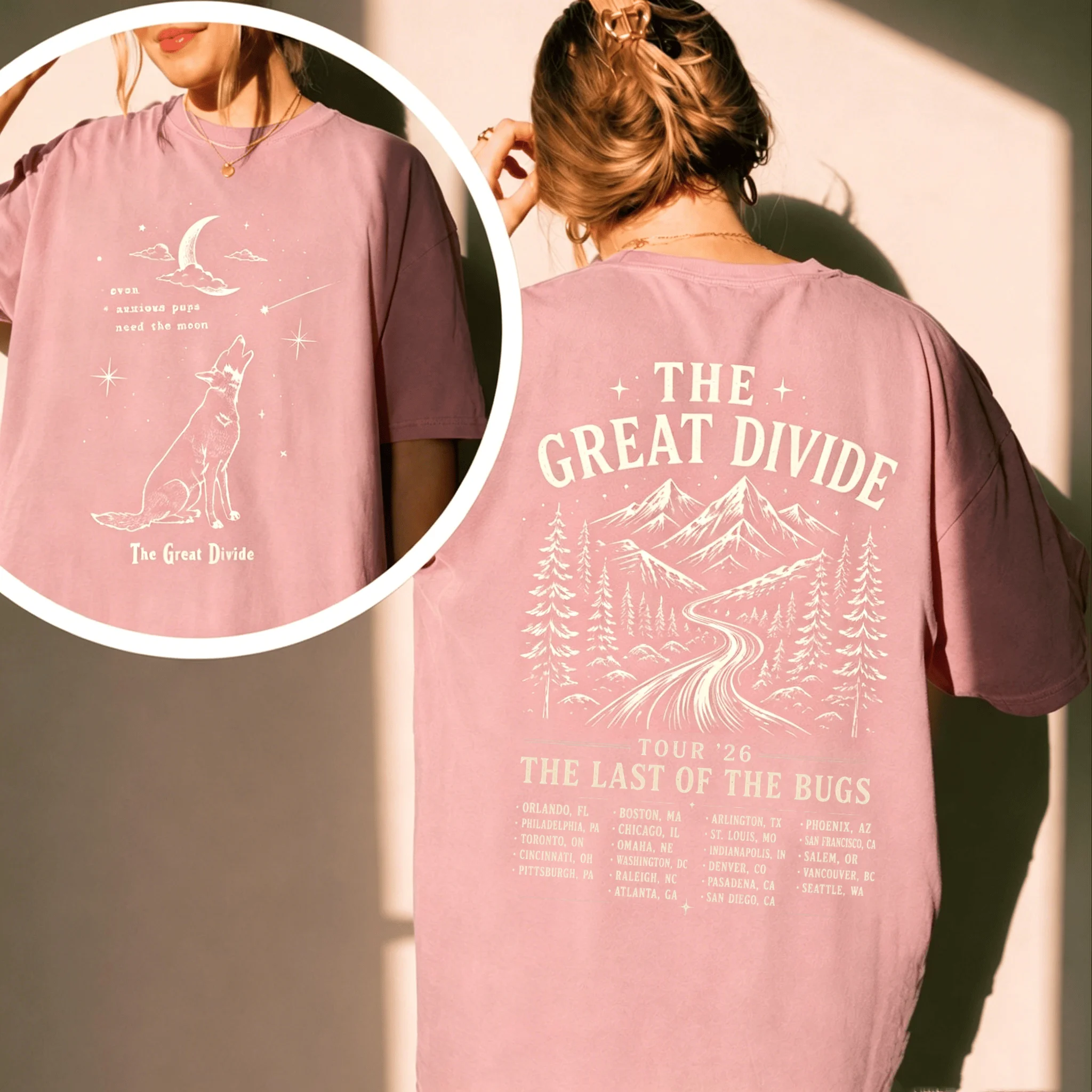 Noah Kahan The Great Divide Tour 2026 Bedrucktes T-Shirt aus 100 % Baumwolle für Herren und Damen, beliebt, übergroß, bequem und lässig ﻿ – Detail 7