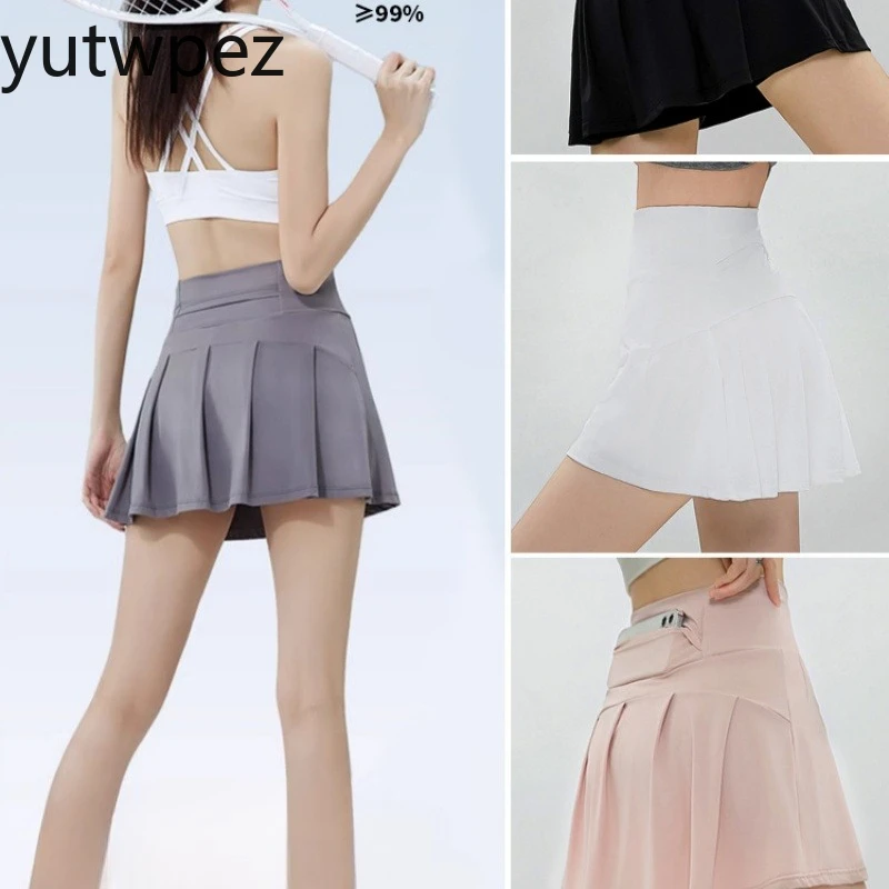 Summer Girls Elastic Waist Thin Short Skirts Lady Yoga Fashion Ice Silk Fabric Short Dress Female Leisure Baggy Cargo Skirts