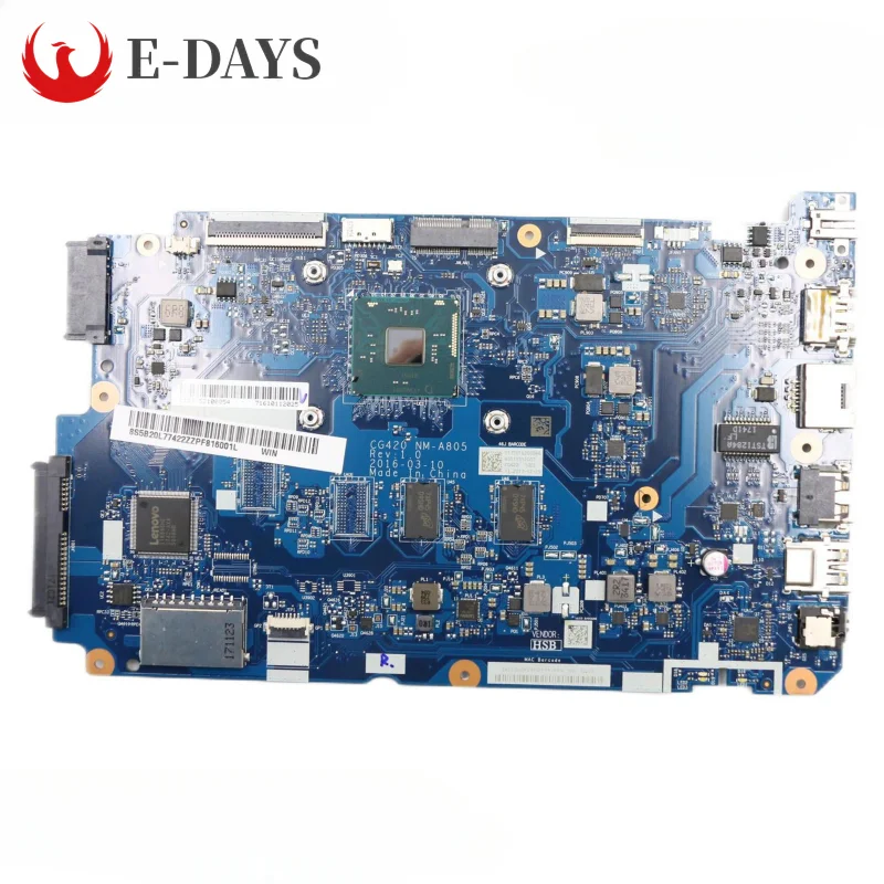 

For Lenovo IdeaPad 110-14IBR Laptop Motherboard NM-A805 REV 1.0 Mainboard with CPU N3710U 2G RAM 100% Tested Ok