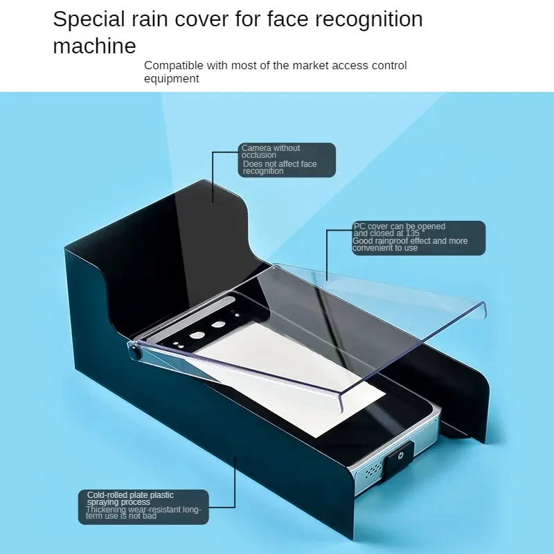 Facial recognition machine rain cover villa doorbell access control sunshade fingerprint lock waterproof black metal rain cover