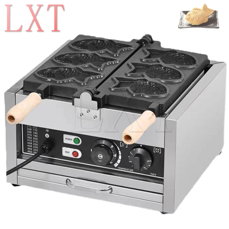 Electric 3 PCS Fish Shaped Waffle Maker Machine 220v 110v Ice Cream Taiyaki Maker Non Stick Coating