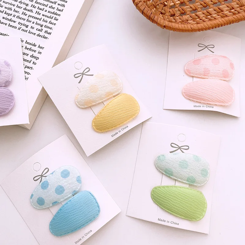 

2PCS Soft Glutinous Cute Cloth Droplet Hair Clips Girls Babies Toddlers Teens Hair Accessories Sweet Barrettes Hairpins