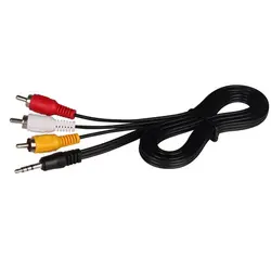 .5MM Jack to 3 RCA Male Plug Adapter Audio Converter Video AV Cable Wire Cord