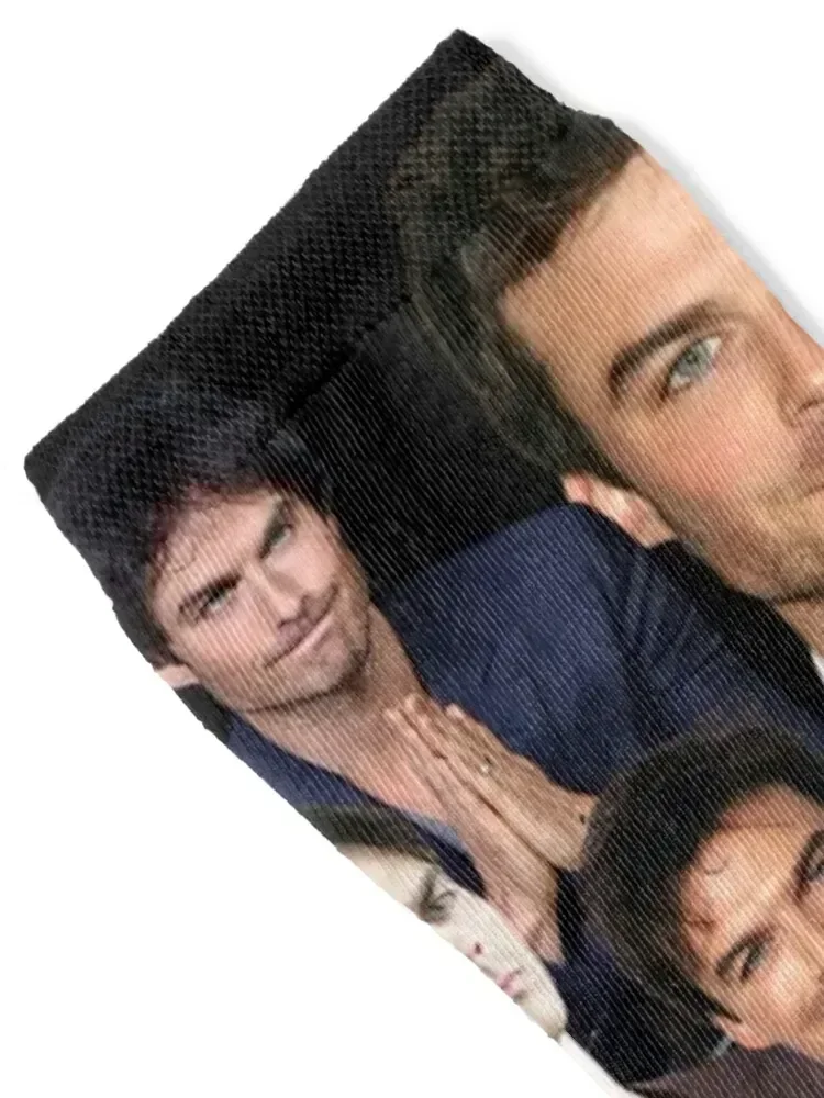 ian somerhalder photo collage Socks floor ankle moving stockings hip hop Socks Women's Men's