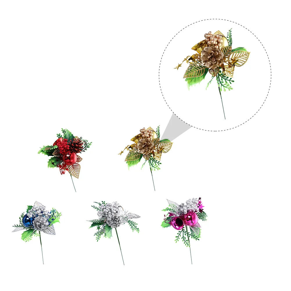 

5pcs Artificial Christmas Flowers Decorations PlasticFlowers for Home Hotel Party Wreaths Arrangements Christmas Flower Decor