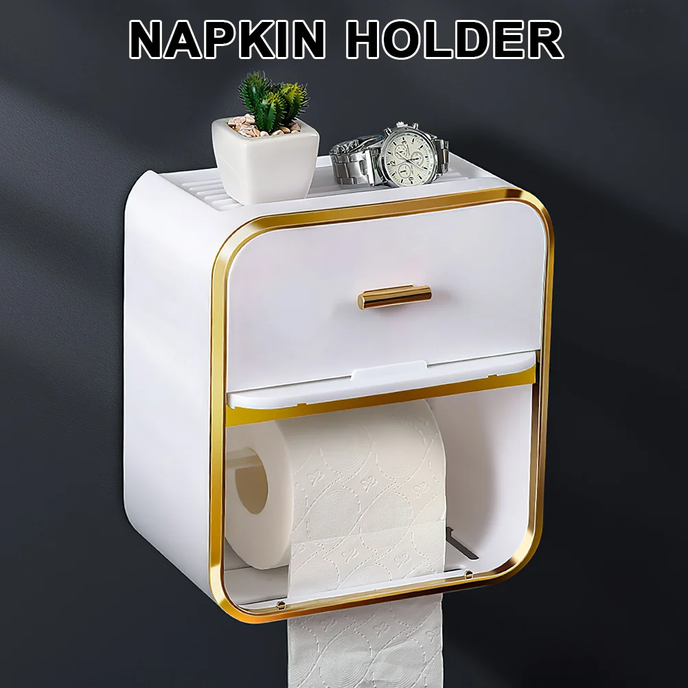 

Decorative Tissue Paper Box Holder Wall Mounted Storage for Kitchen Bathroom Scratch Resistant Modern Design Napkin Holder