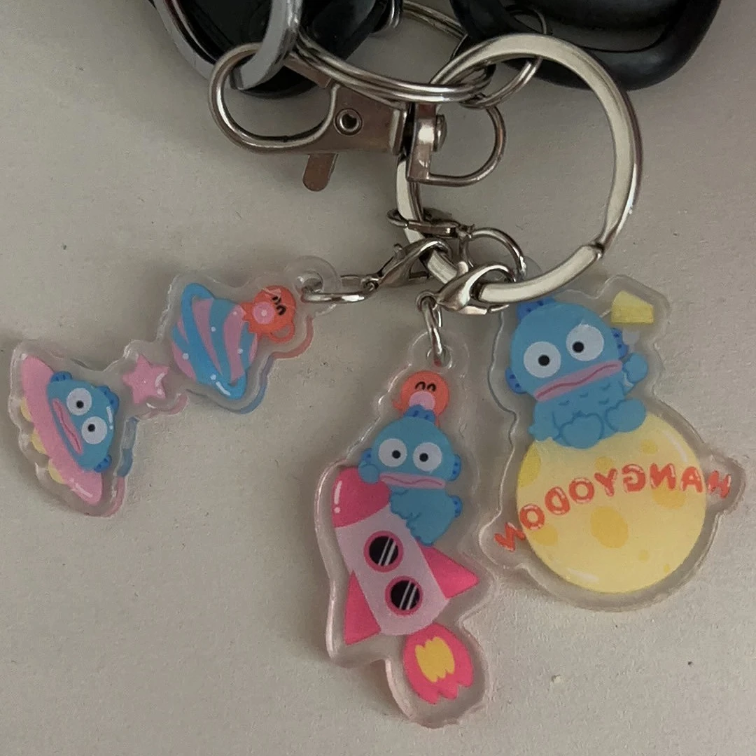Kawaii HANGYODON سانريو قلادة أنيمي الكرتون لطيف الجمال المفاتيح المدرسية اكسسوارات الديكور هدايا عيد الميلاد #5