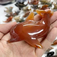 Natural Carnelian Agate Geode Dolphin Figurine Hand‑Carved Crystal Dolphin Statue Ocean Animal Home Decor Collectible Gift 5