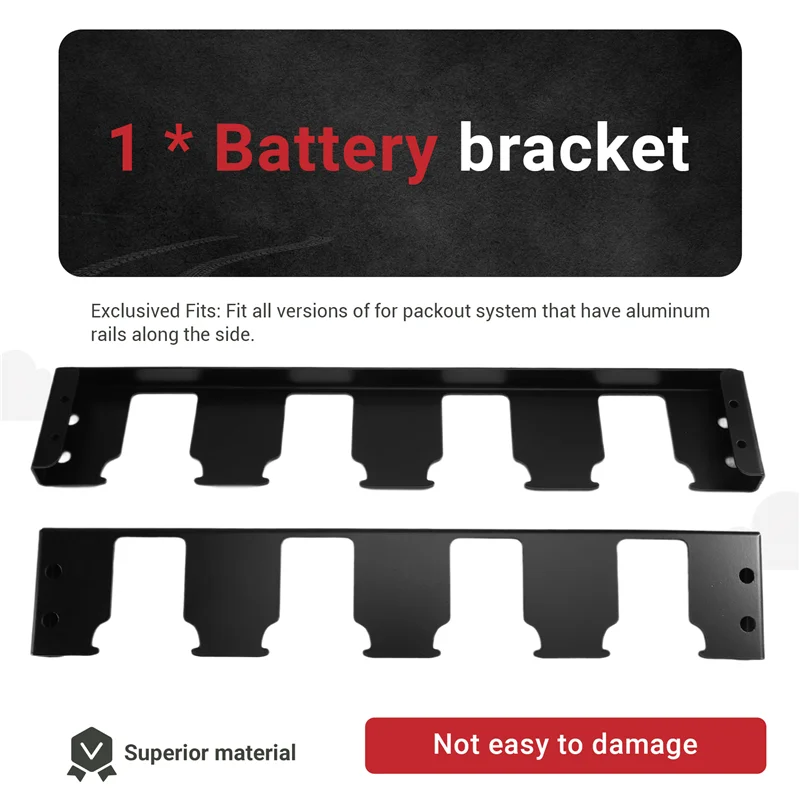 

A26F-Side Battery Storage Bracket Effortless 4 Slots Battery Holder Expansion Toolbox Black