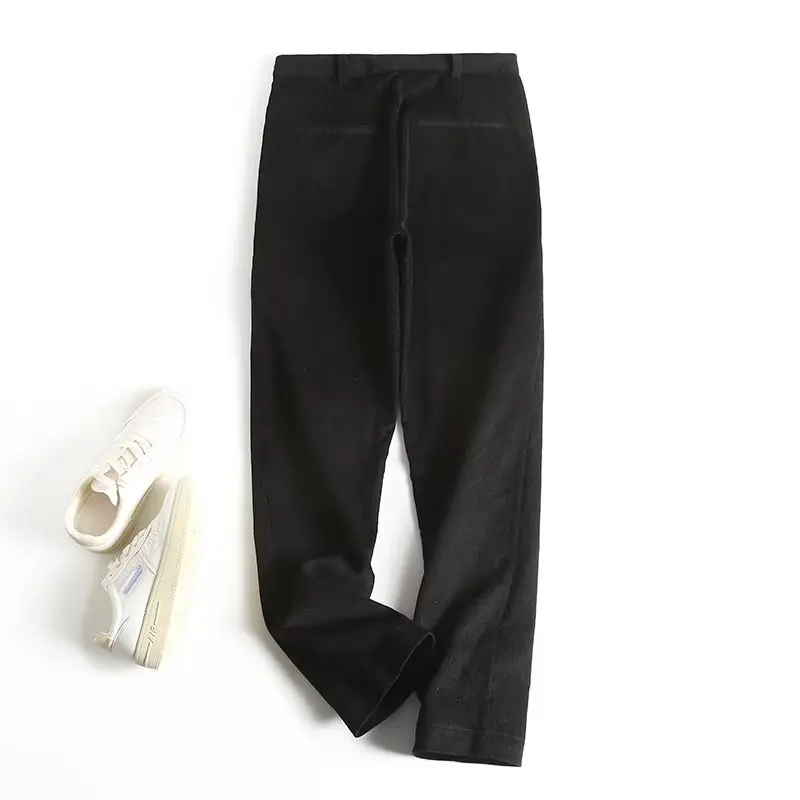 Jenny&Dave Fashion Office Lady Commuter Solid Corduroy Lounge Pants Women Straight Trousers