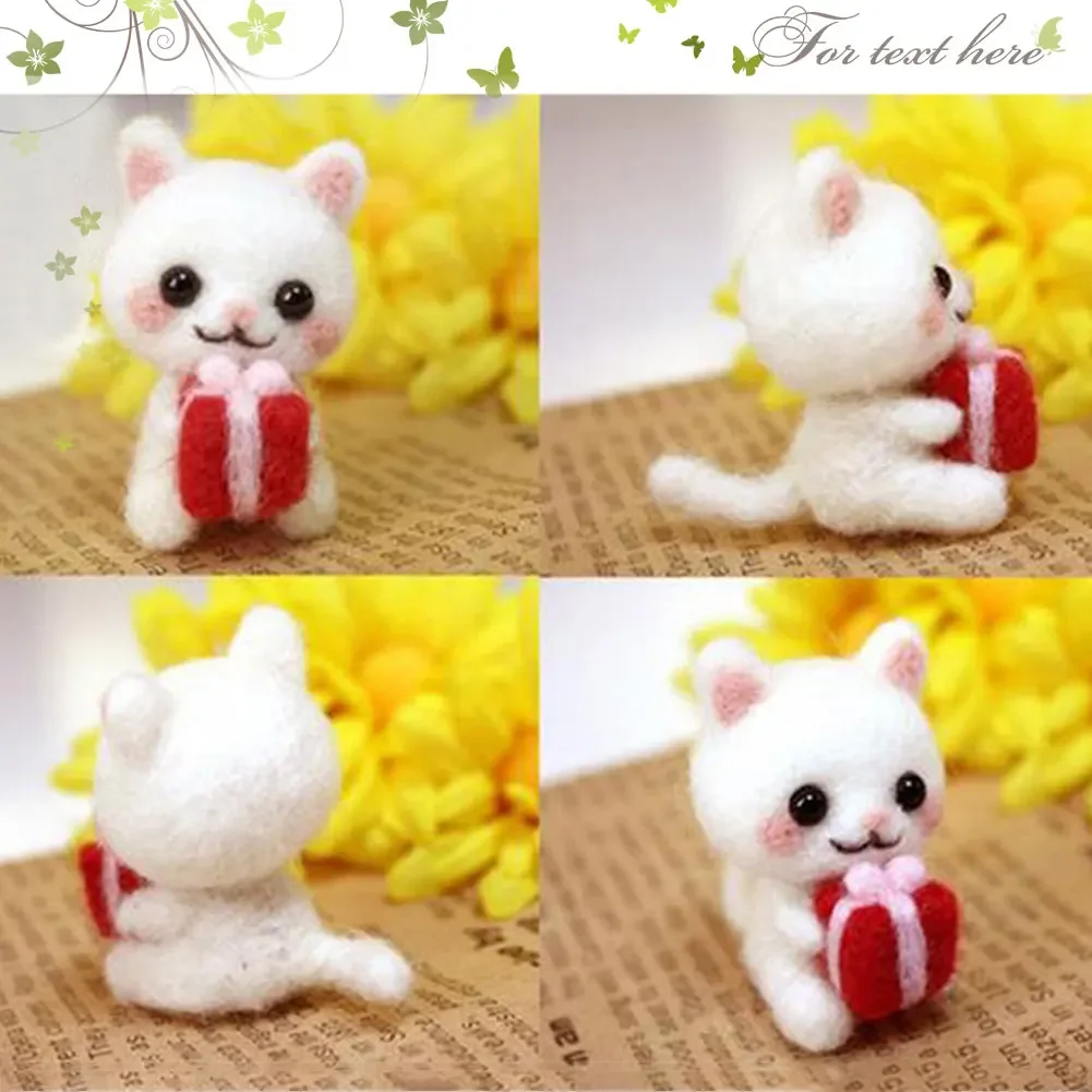 Cute Animal Wool Felting Material Package Shiba Inu Doll Toy Handmade DIY Craft Needle Felting Kit Non Finished Poked Set