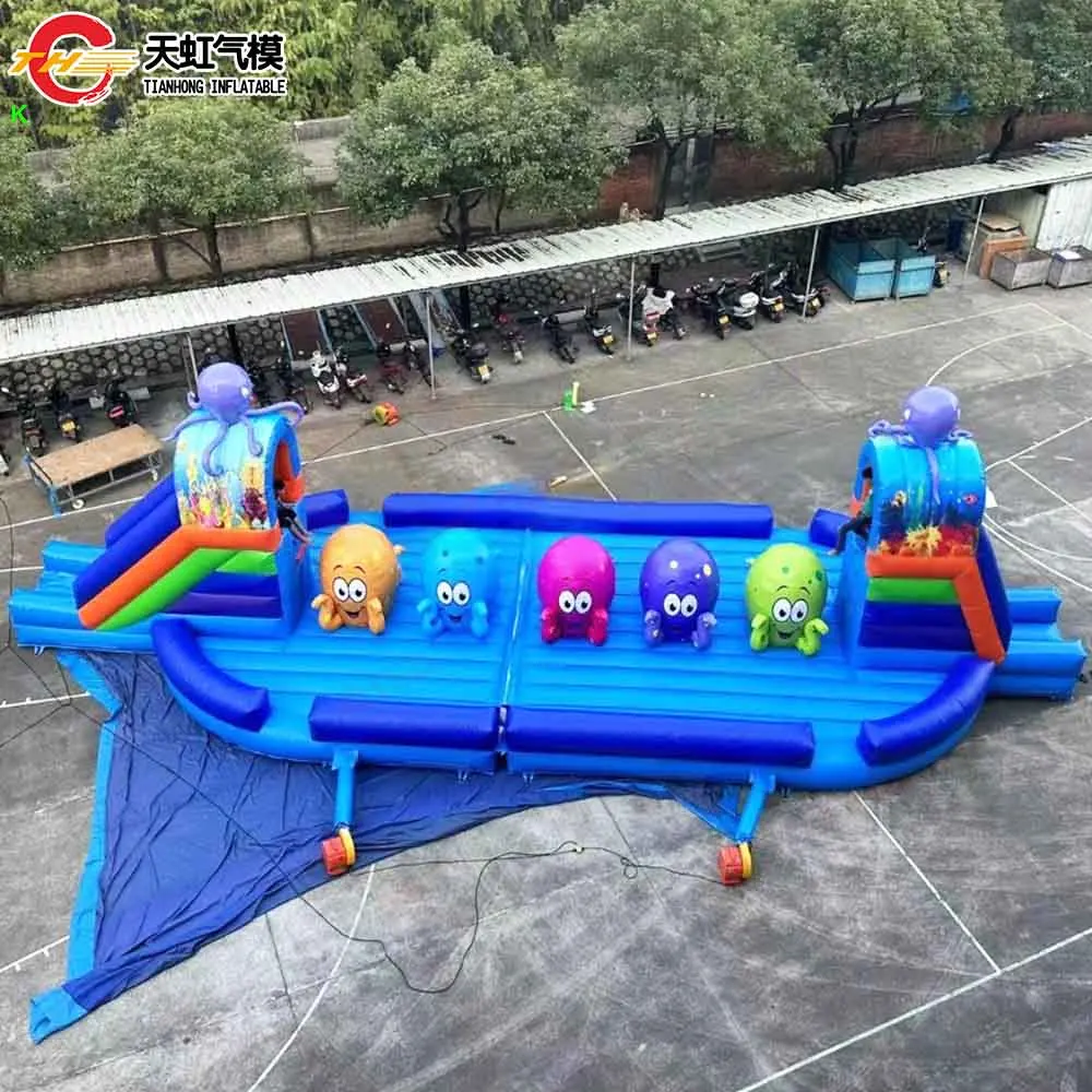 Pelotas inflables grandes de 17m, curso de obstáculos para saltar, juego deportivo de Carnaval para correr a la venta