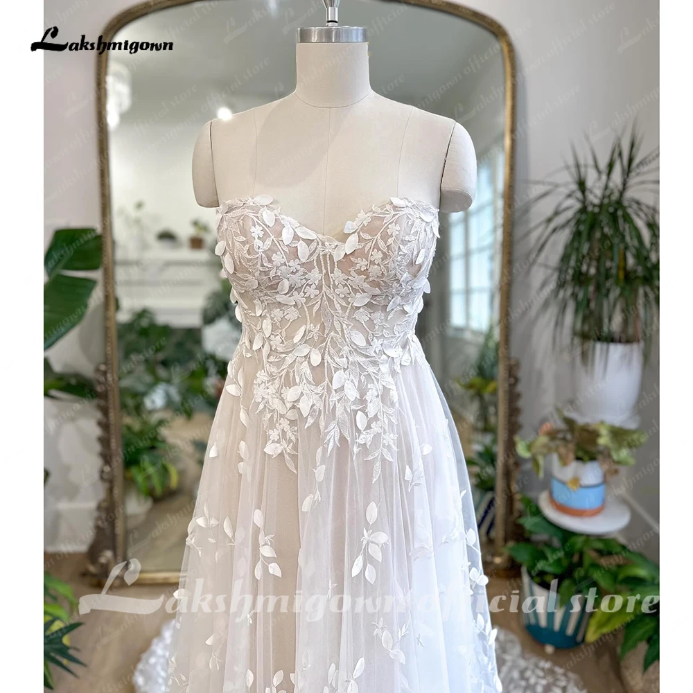 Yanshmigown-Robe de mariée en dentelle florale pour femme, robe de mariée princesse Boho, réception bohème, 2024