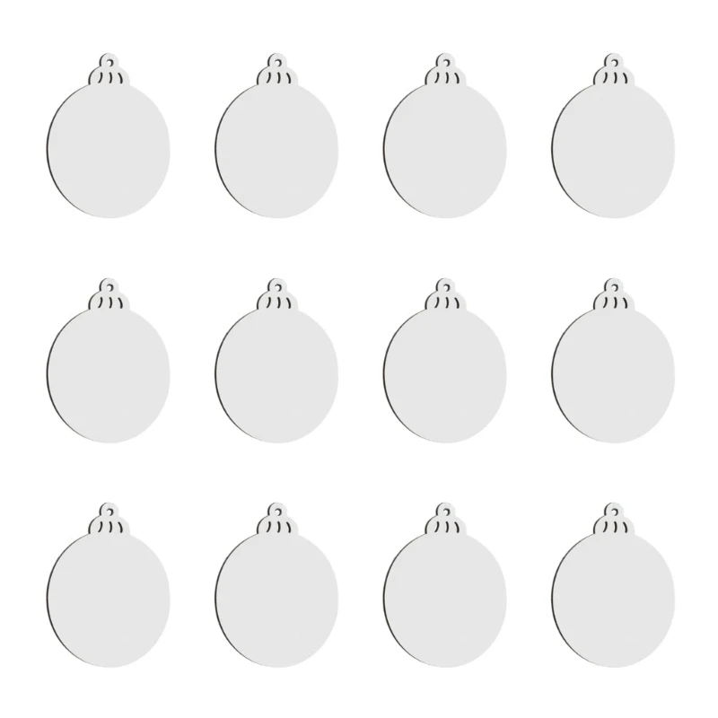 Pack of 12 Sublimation Holiday Ornament Heat Transfer Christmas Tree Hangings Dropship