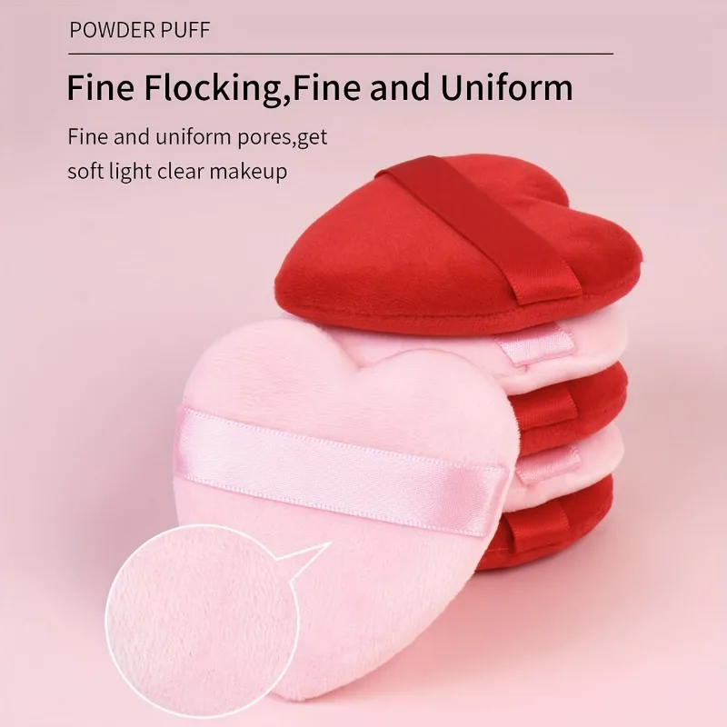 20 spugne per soffio per trucco a forma di cuore morbido amore per cosmetici in polvere sciolta, fondotinta per cipria per viso e corpo