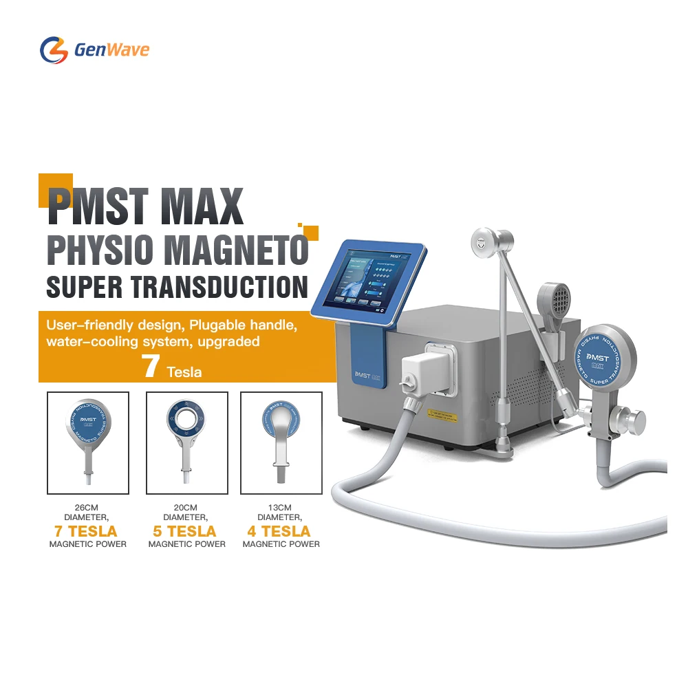 With 7 Tesla PEMF Therapy Magnetic Physiotherapy Device Three Applicators for Health Care Water Cooling System