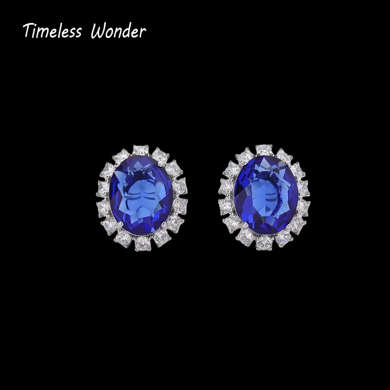 

Timeless Wonder Fancy Crystal Zircon Geo Cut Stud Earrings Women Designer Jewelry Trendy Gift Top Classy Simple Neat 5133