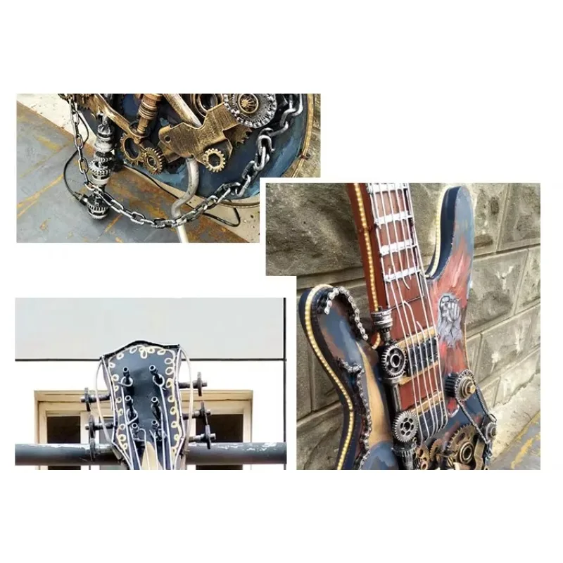

Металлическое украшение в виде электрогитары, винтажный декор для стен, металлическое искусство, декор для дома, DIY-декор с гитарой.