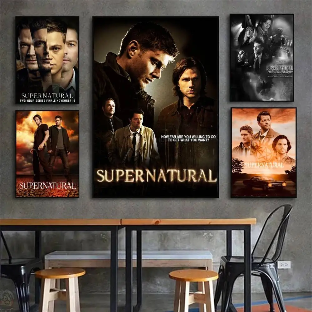 TV S-Supernatural Movie Posters Living Room Bar Cafe Quality Canvas Vintage Style Comics Painting Art Home Wall Decor Picture