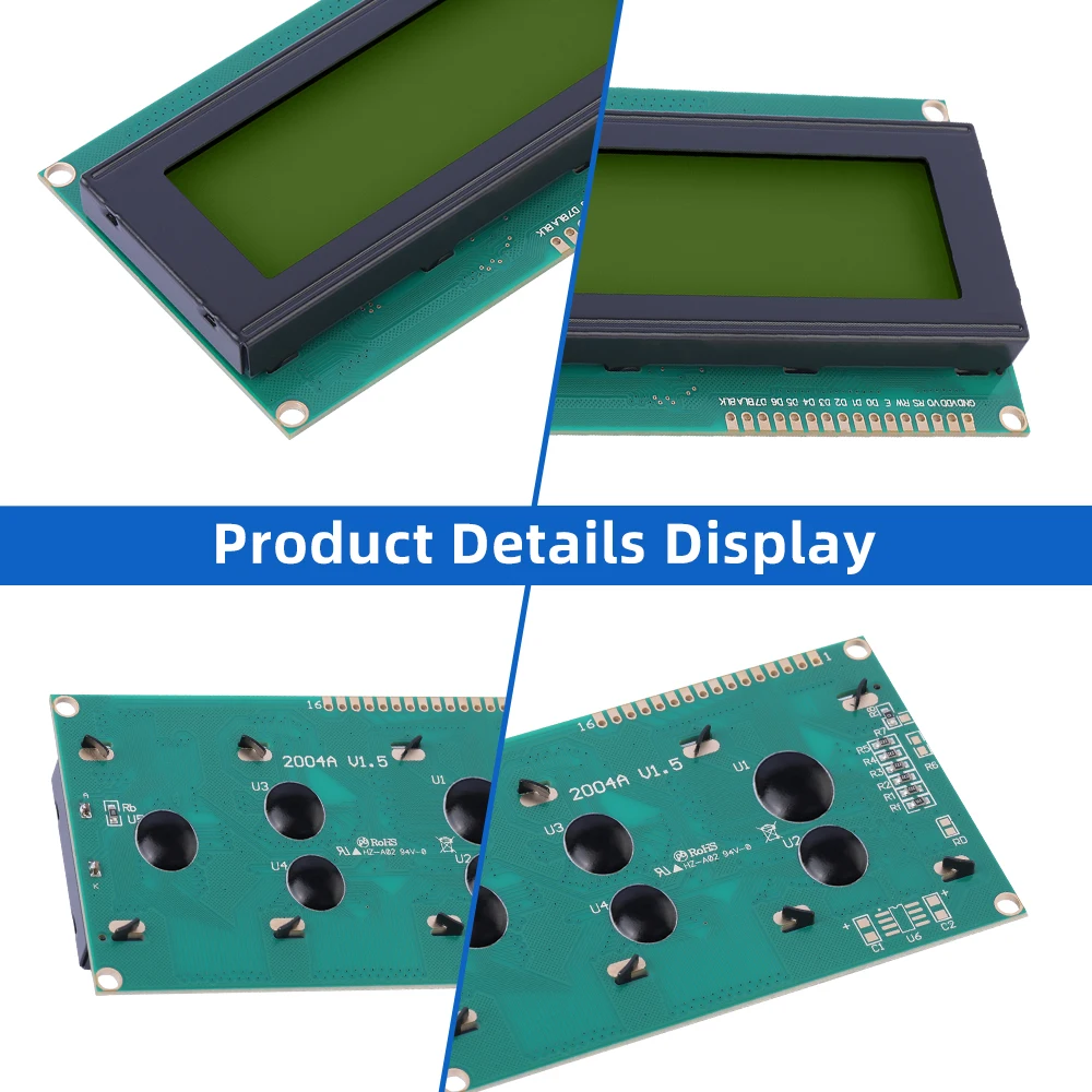 Russische Geel Groene Film 2004A Karakter Module Scherm 4*20 16PIN Interface Module ST7066U Ondersteuning Aangepaste Taal