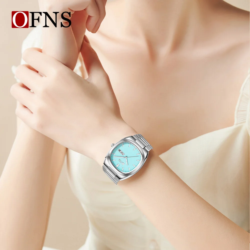2025 Fashionable OFNS New 1566 Business Women's Quartz Watch Waterproof Double Calendar Night Light Luxury Women's Quartz Watch