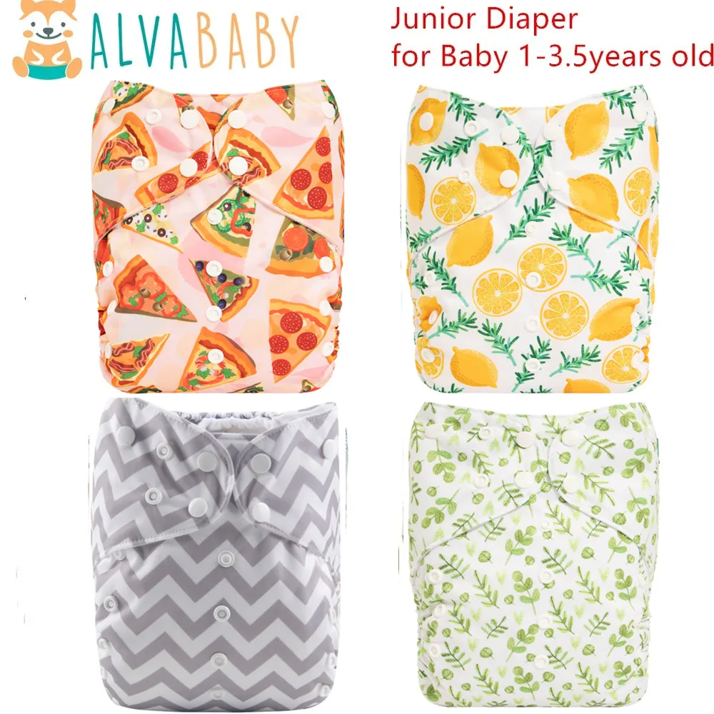 1pc ALVABABY Big Size Pocket Cloth Diaper for Baby 1-3.5 Years Old Reusable Large Baby Cloth Nappy Shell Junior Diaper Dhell