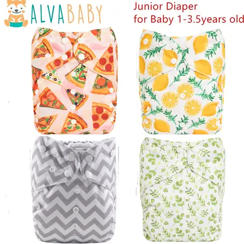1pc ALVABABY Big Size Pocket Cloth Diaper for Baby 1-3.5 Years Old Reusable Large Baby Cloth Nappy Shell Junior Diaper Dhell