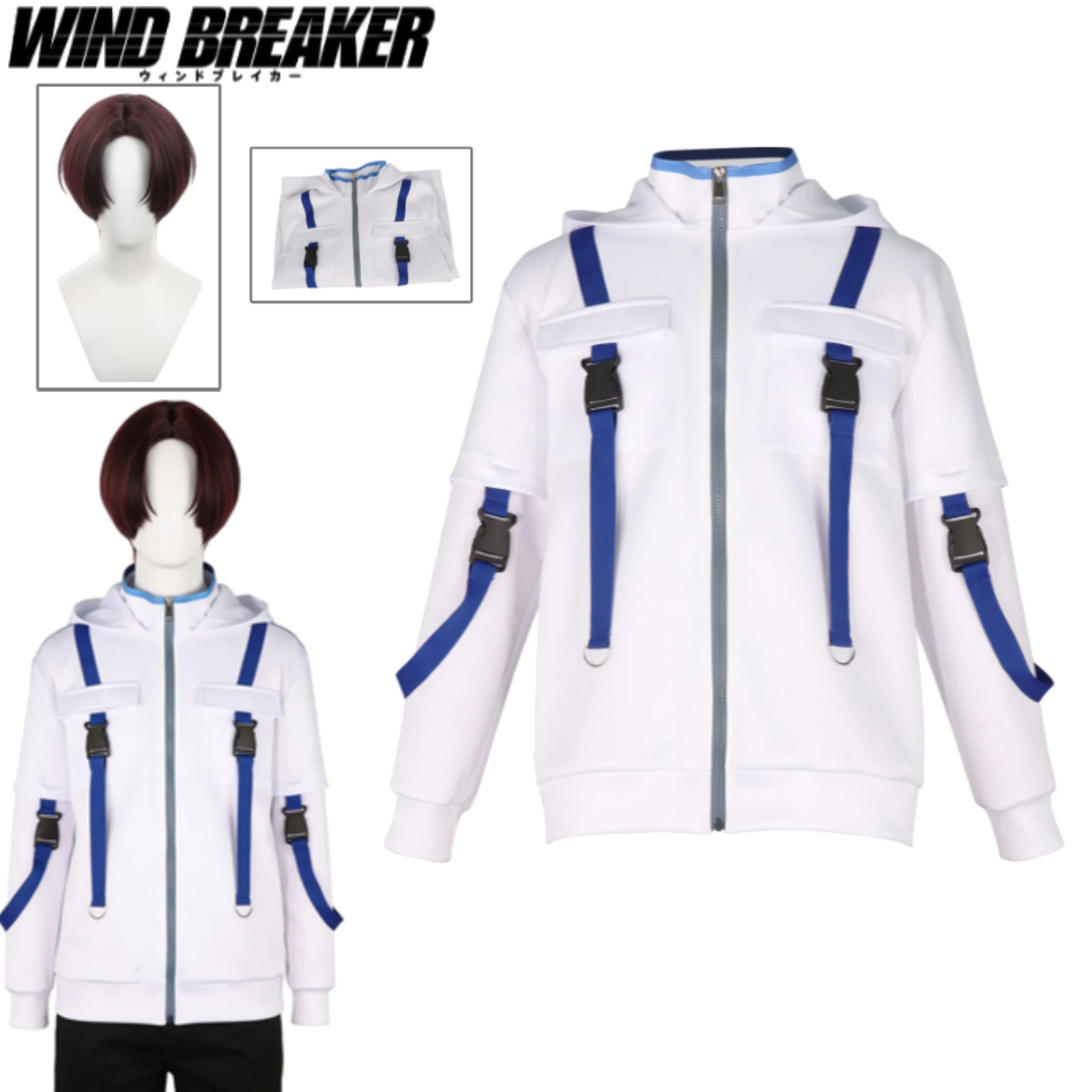 

Streetwear KEEL Hoodie Cosplay Costume WIND BREAKER Ryugo Shingo Kongo Takeru Casual Outfit Full Set For Men Halloween