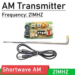 Short wave AM radio transmitter board 21MHZ crystal W antenna kit campus broadcast SW ham radio Amplifier student lab Shortwave