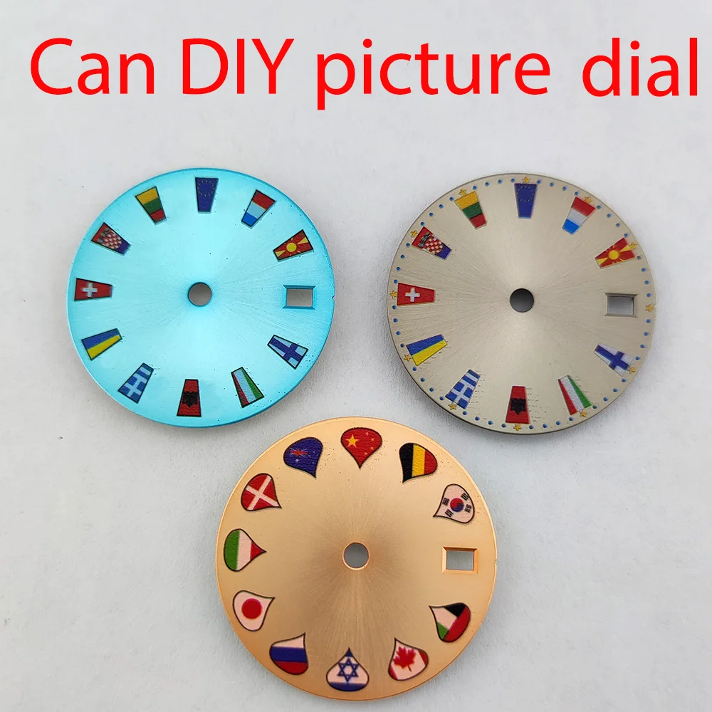 

Creative Watch dial 28.5mm customizable surface Black gray Red blue green silver gold NH36 NH35 movement DIY parts accessories