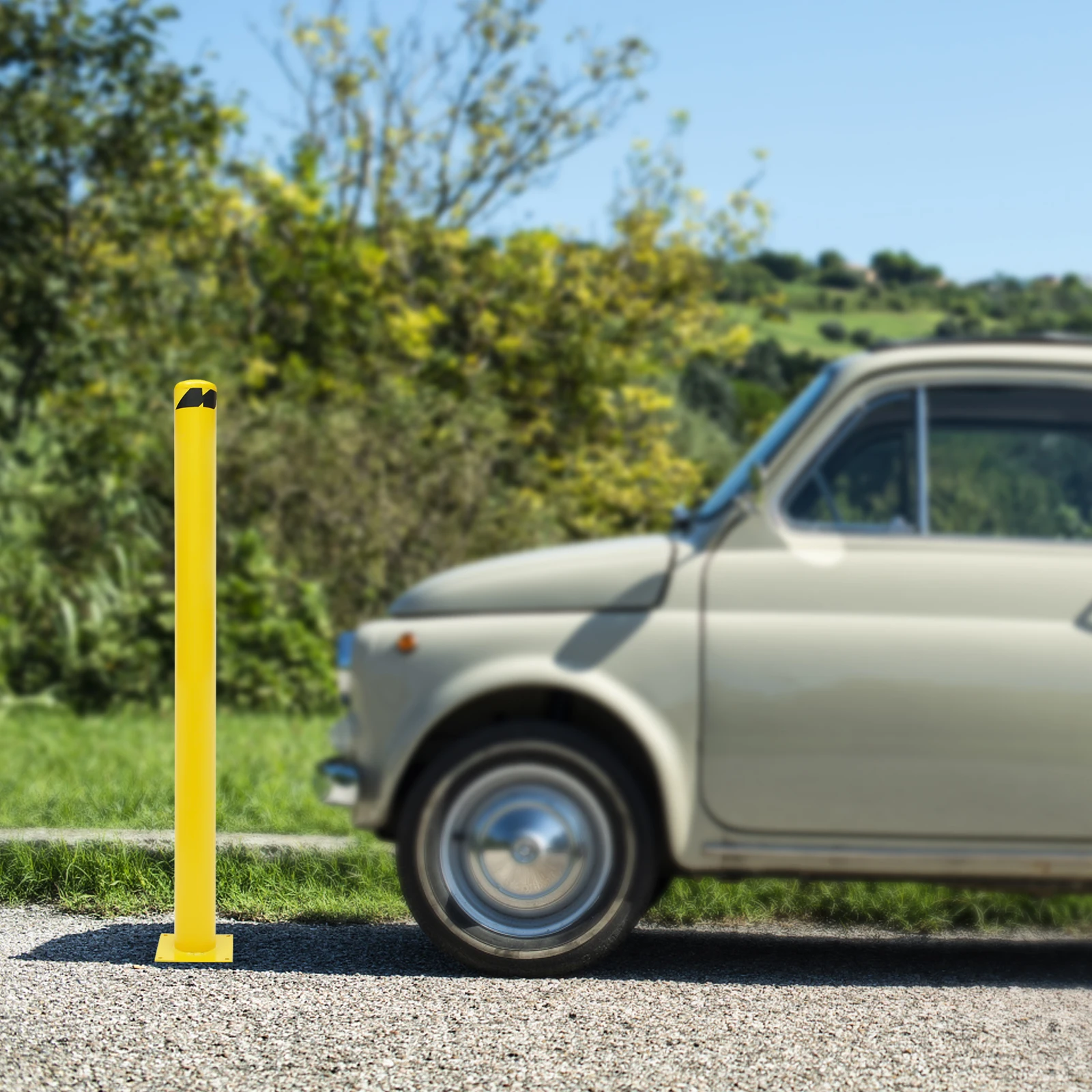 [مسمار الأمان] قطعة واحدة من الفولاذ Q235 للمنطقة الخارجية مقاومة للصدمات ومقاومة للتآكل - قاعدة عريضة 60 بوصة × 4.5 بوصة ثابتة ومضادة للطرف