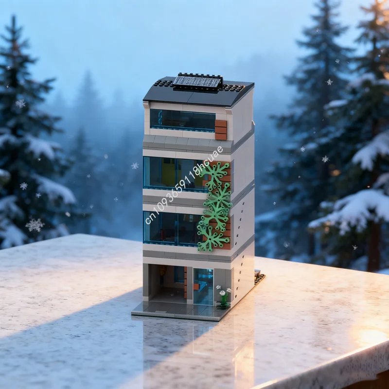 

712 шт. MOC семейный дом модульная модель здания рождественские подарки блоки игрушка конструкция сборка DIY творческий день рождения