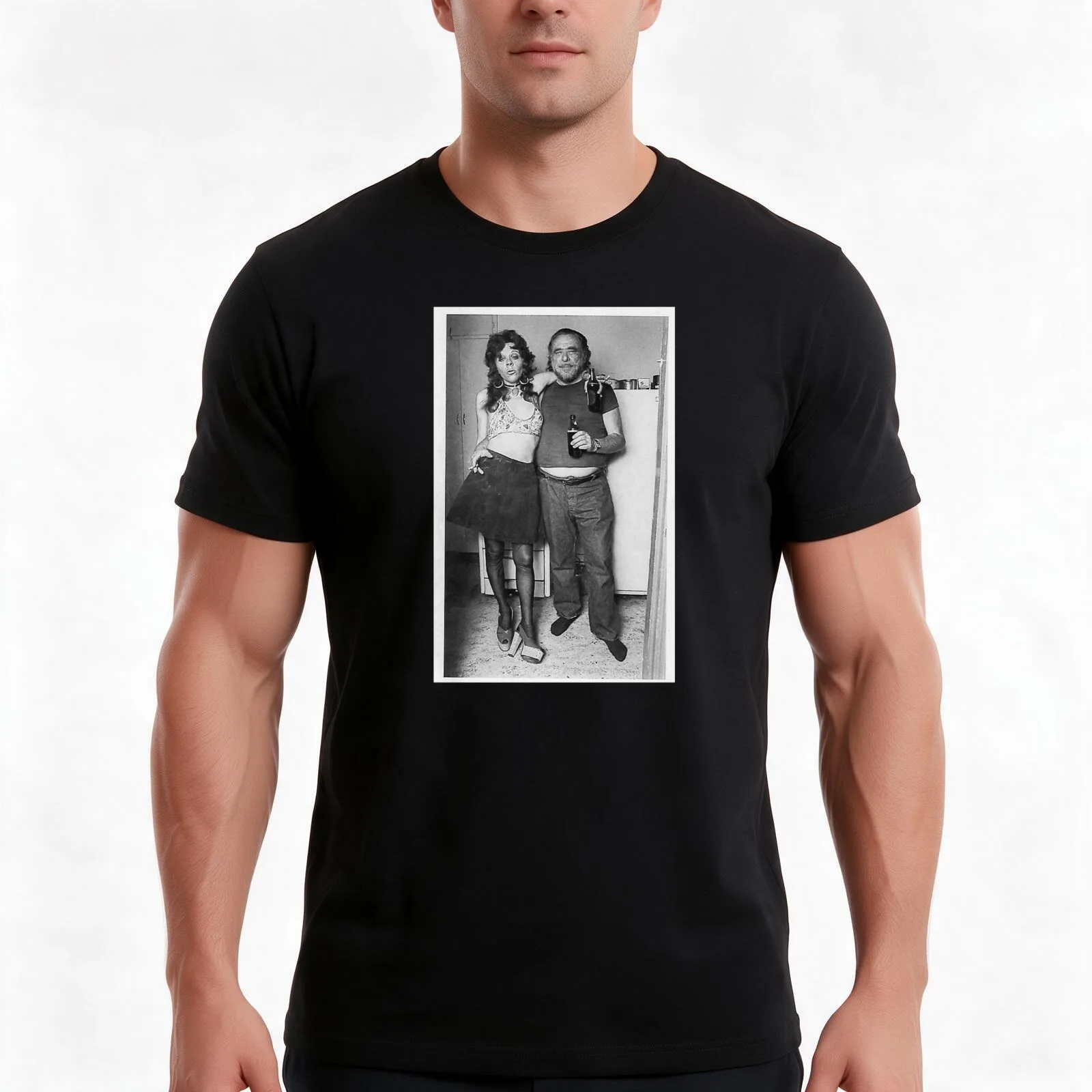 Bukowski & friend T-Shirt Summer Casual Cotton Tee Oversized Streetwear Tops Vintage Graphic Print Loose Fit Short Sleeve