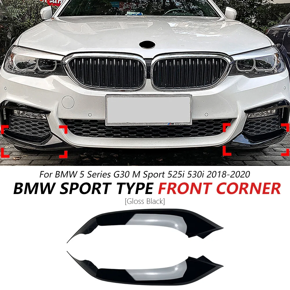 

Front Bumper Corner Cover For BMW 5 Series G30 M Sport 525i 530i 2018-2020 Black Sport Bumper Side Trim Cover Accessories