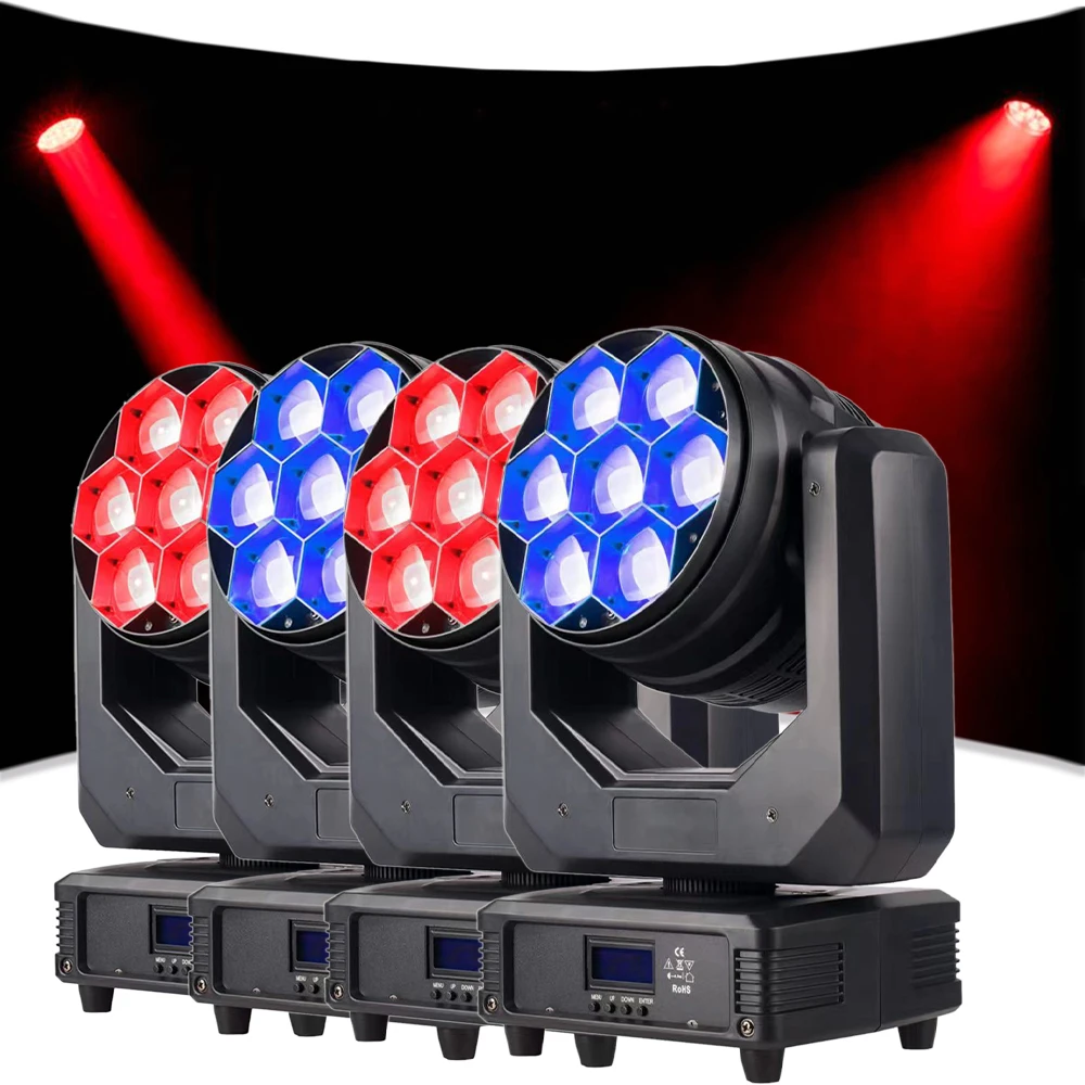 4 قطعة 7x40 واط LED 4 في 1 RGBW تتحرك رئيس ضوء التكبير DMX الصوت المرحلة جهاز عرض إضاءة DJ ديسكو حفلة موسيقية المرحلة المهنية