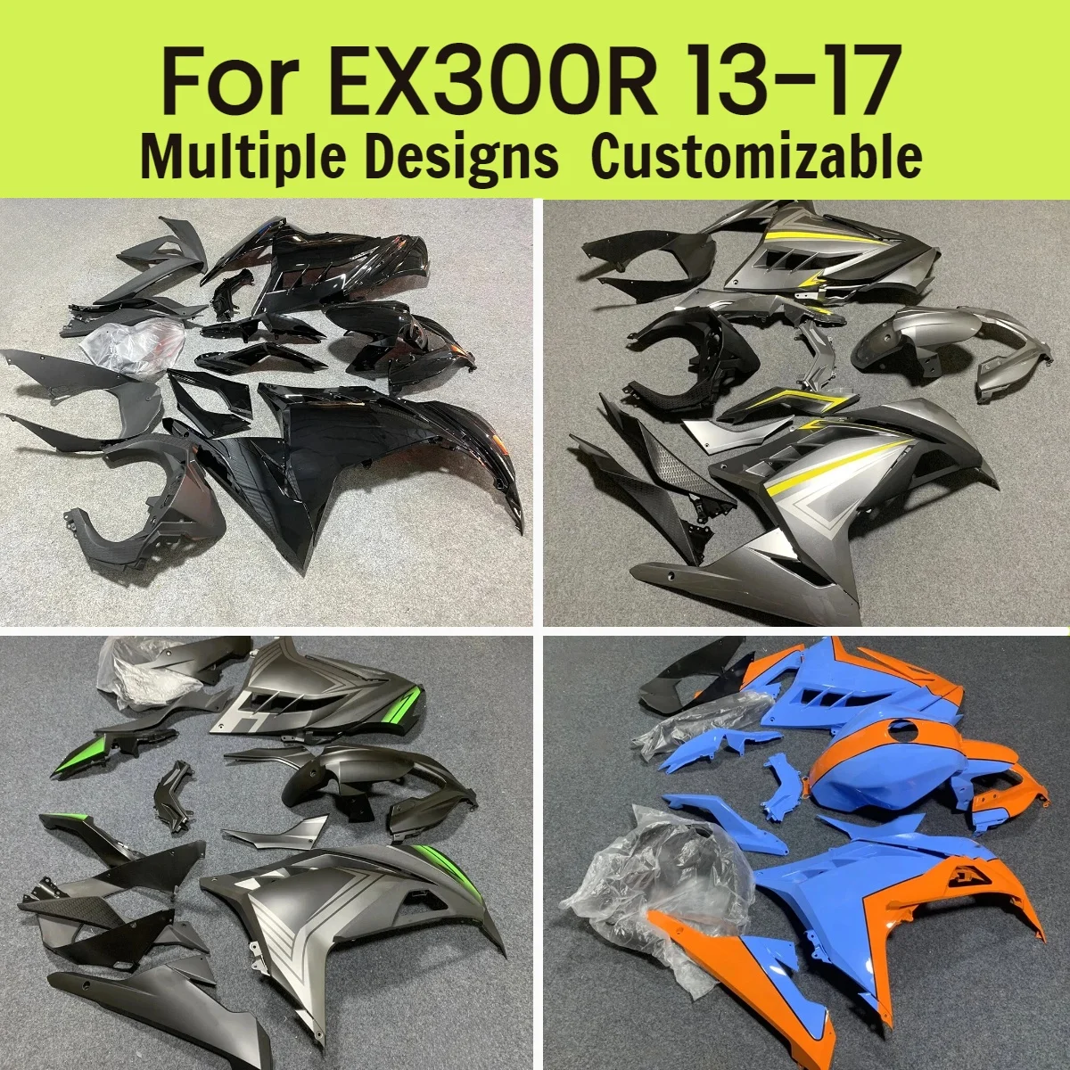 

Комплект обтекателей для Kawasaki EX300R 2013-2017, аналогичный Ninja300 13-17, литьевые обтекатели для мотоцикла