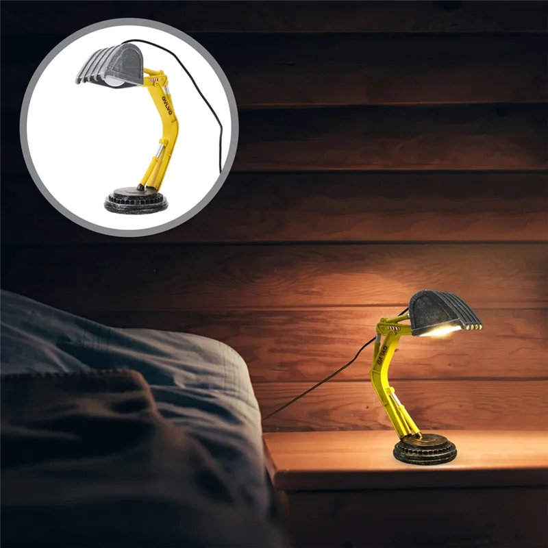 TKOH-Lámpara de mesa con excavadora, decoración de construcción, luces LED de Navidad para niño, lámpara de regalo de San Valentín para oficina y dormitorio