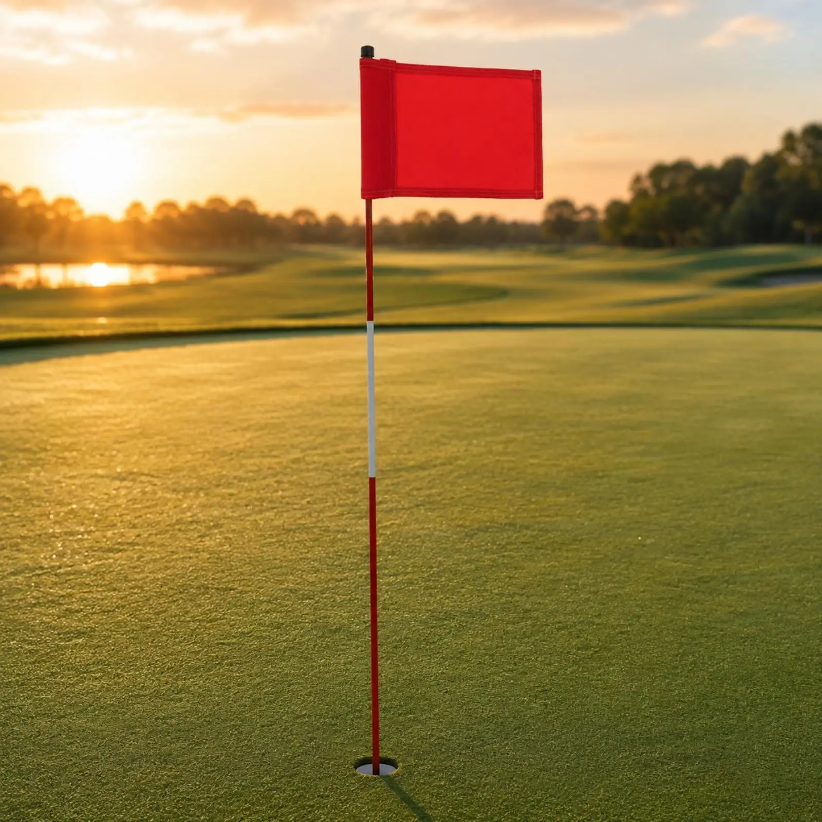 Golf Putting Flag for Course Hole Marker Nylon Flag with Fiberglass Stick for Backyard Practice and Training
