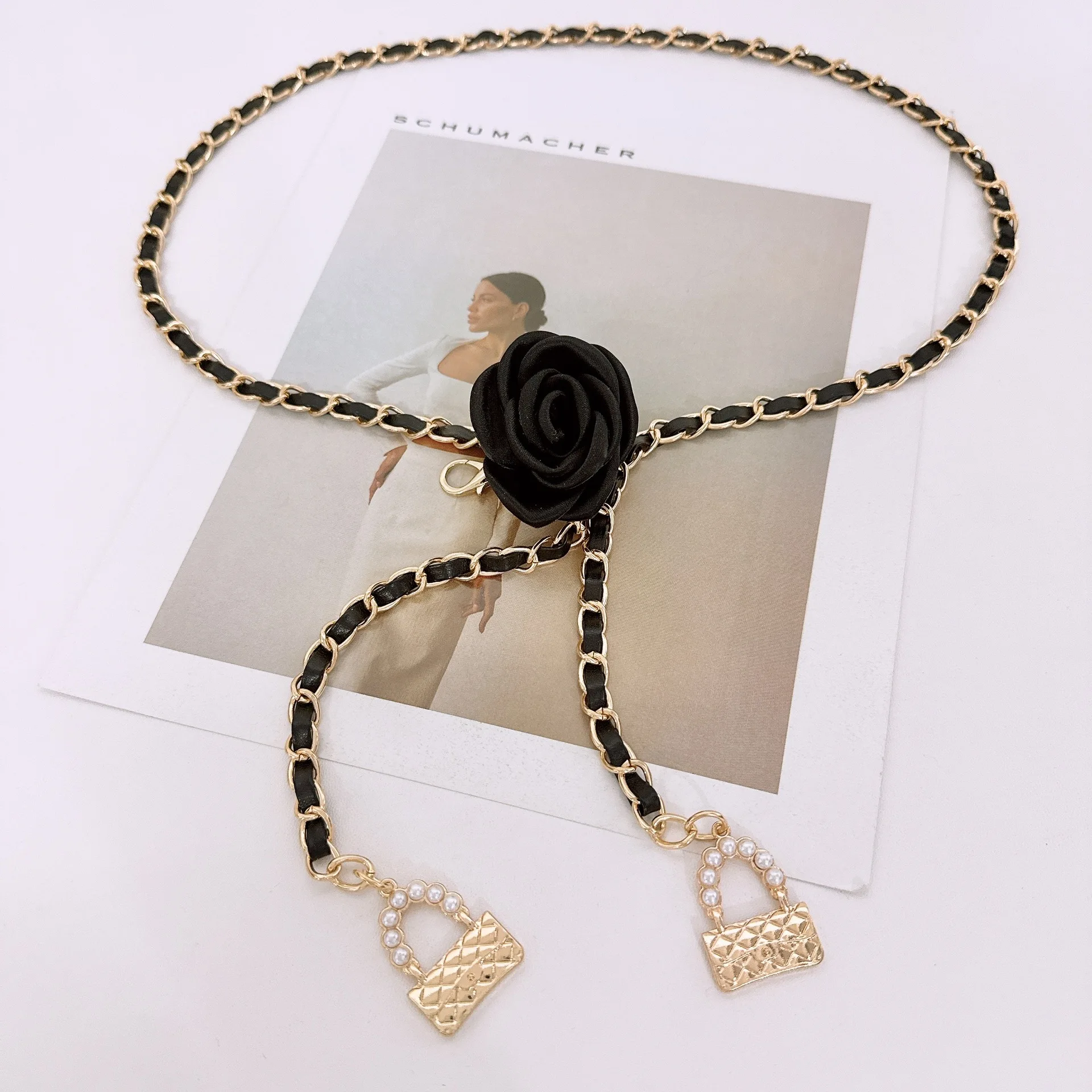 Модный цветочный золотой пояс-цепочка, женский регулируемый пояс в стиле панк, серебряные металлические ремни для женщин, роскошные цепочки для платьев и брюк высокого качества